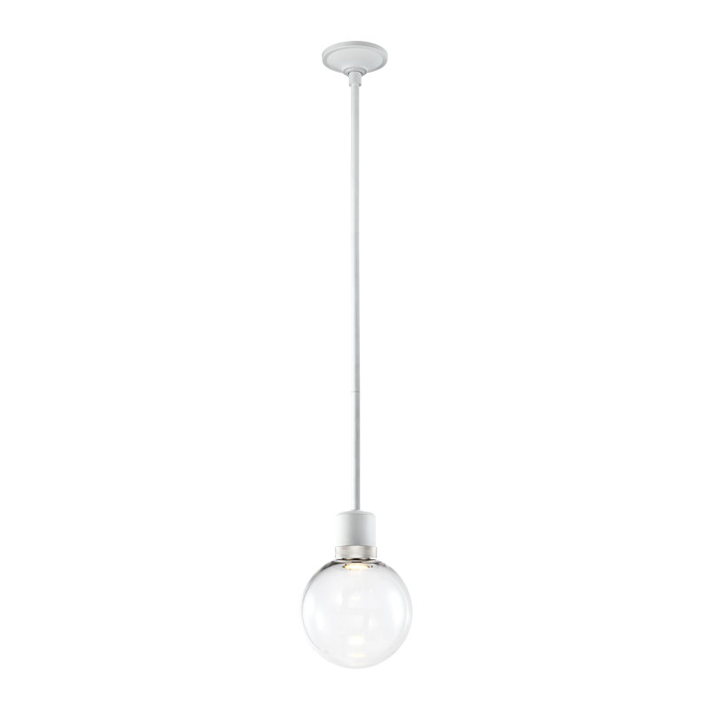 Zigrina Pendant, Matte White/Polished Nickel
