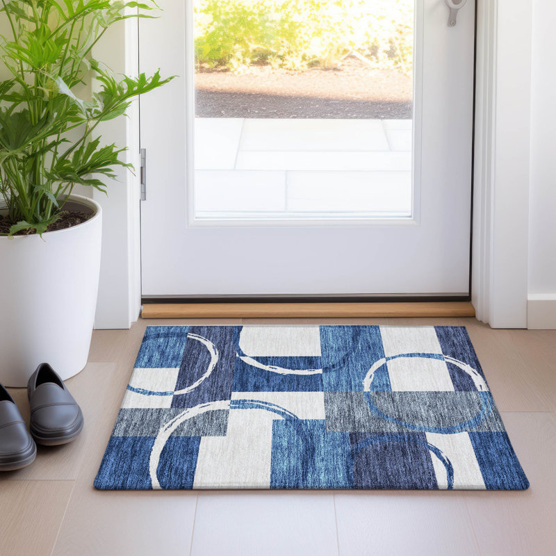 Tapis rectangulaire Aleh avec envers antidérapant, Rectangle 1 pi 8 po x 2 pi 6 po
