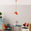 Lustre réglable élégant, structure en métal, plaque de base 7,9 po x 5,9 po | Hauteur: 8,7 à 45,7 pouces | Diamètre de 7,9 po | 1 x douille E27, 40 W maximum | Finition orange élégante, parfaite pour le salon et la salle à manger, installation facile-659611104-659611105
