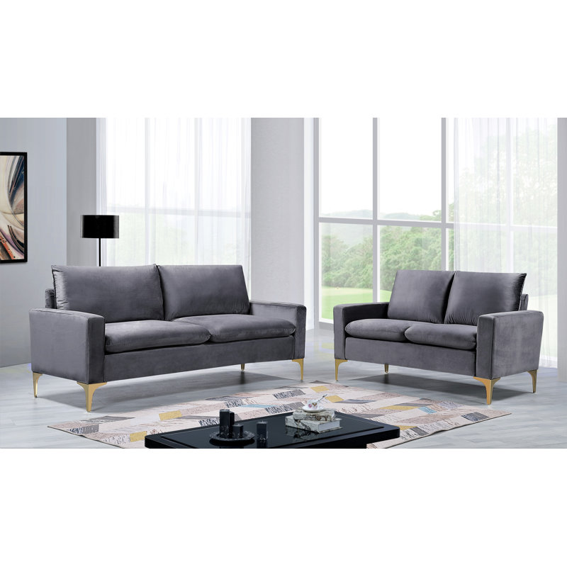 Ensemble de salon 2 pièces Dellwood, gris