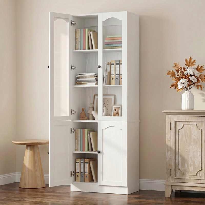 Garde-robe avec porte en verre, White