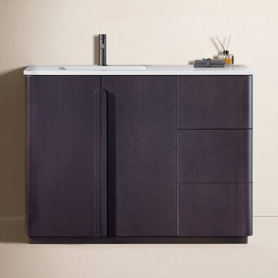 Greely 48" Teak Single Sink Bathroom Vanity with Quartz Top