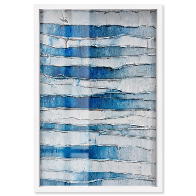 «Azure Furrows III Blue Art Shadowbox» par Art Remedy