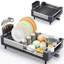 Égouttoir à vaisselle réglable en acier inoxydable, égouttoir à vaisselle extensible, égouttoir à assiettes, égouttoir à vaisselle de très grande capacité-114597747-111532498