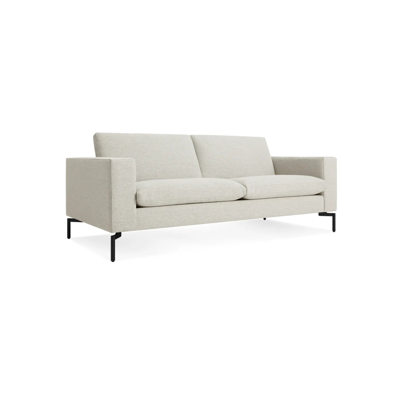 New Standard Upholstered Sofa, Black, Maharam Mode in Clavicle Polyester Blend, 32" H x 78" W x 35" D