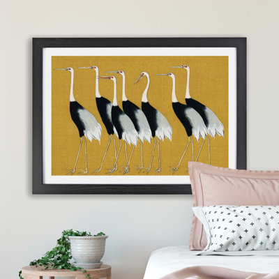 Japanese Crown Cranes by Ogata Korin - Single Picture Frame Painting