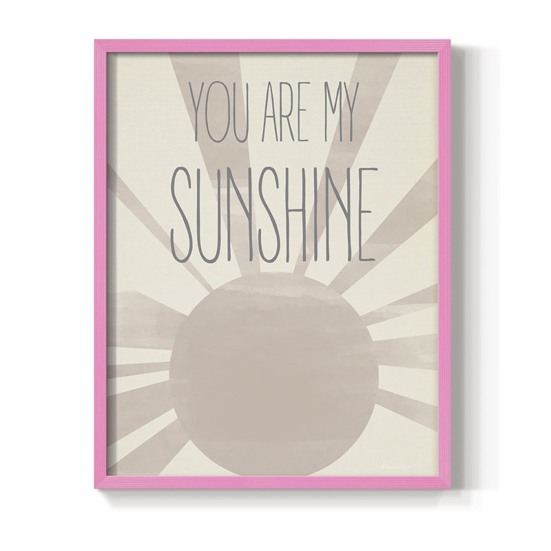 Sunshine Framed Print - Solid Wood, 30" H x 24" W, Pink