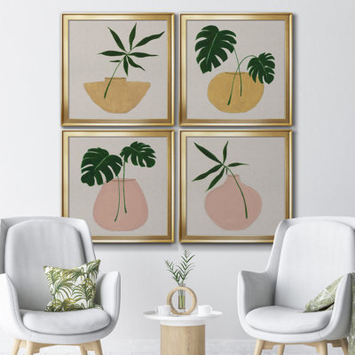 Simple Nature I - ensemble de 4 reproductions d'art sur toile