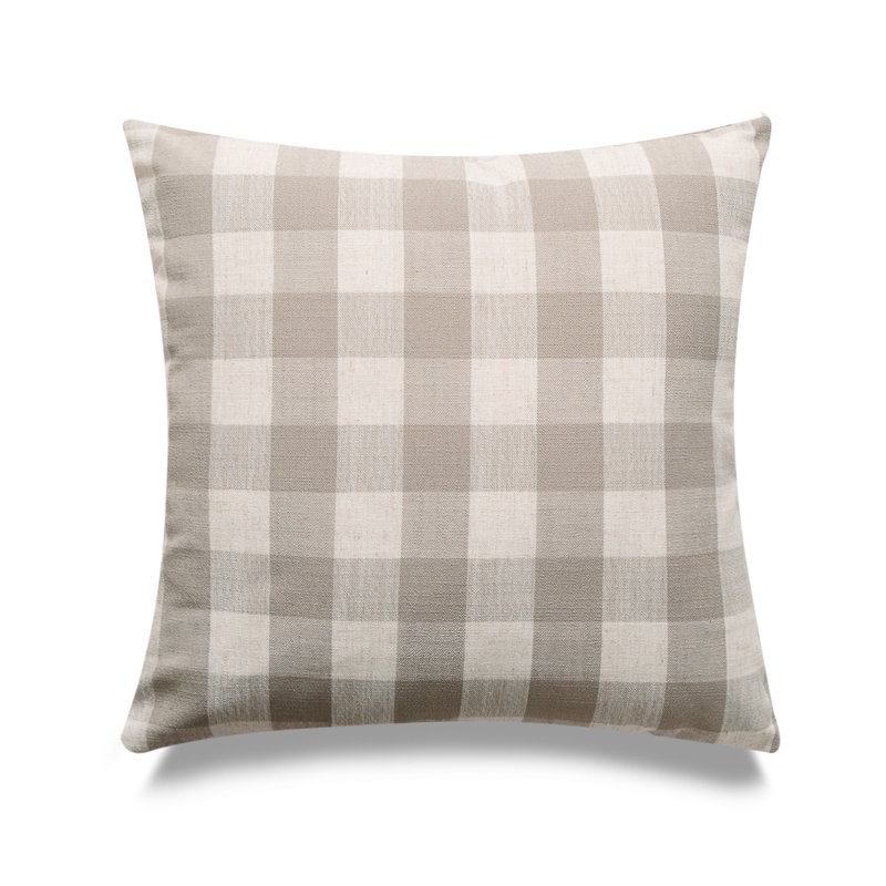 Michael Penney Plaid 20'' Throw Pillow Cover, Beige Check