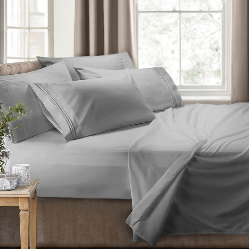 RV/Short Queen Microfiber Sheet Set, Silver
