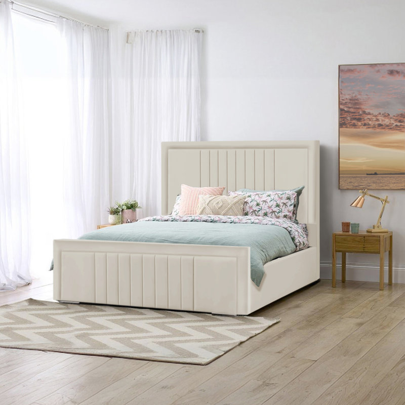 Amandaleigh Upholstered Bed, Cream, Small Double (4')