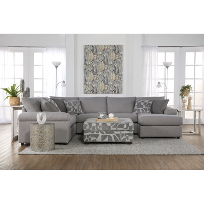 3-Piece Large Upholstered U-Shaped Sectional Sofa With Chaise And Reversible Cushions - Cush Nickle