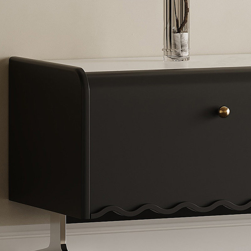 Meuble télé rétro en bois manufacturé en bois fritté noir, 70.87