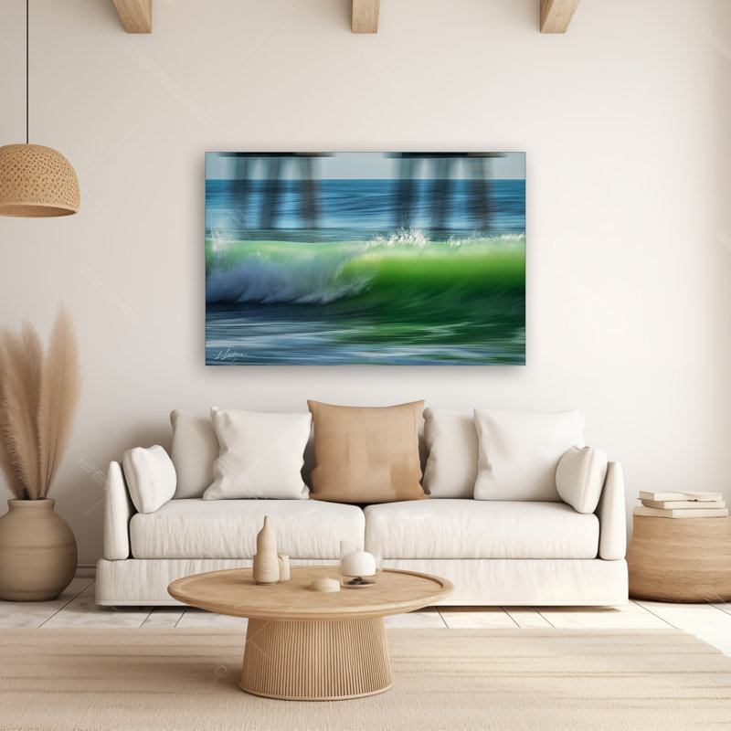 "Emerald Strokes" par Lawrence Leyderman - Art mural acrylique 20 "x 30", H 20 po x l 30 po