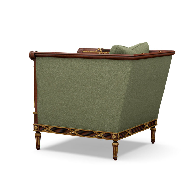 The Regent's Visit  Accent Chair, Green Polyester