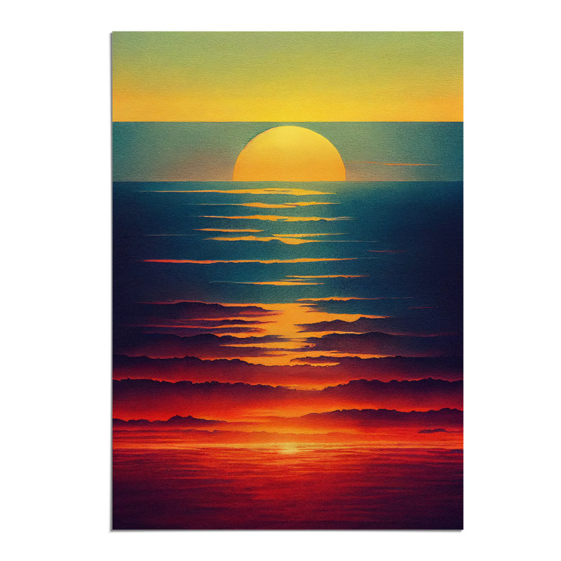 Sunset Watercolour Art No.6 - Wall Art, 29.7cm H x 21cm W, Paper, No Matte