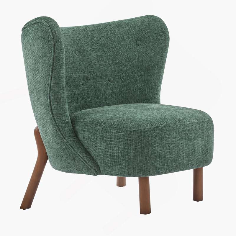 Fauteuil d'appoint rembourré Bella, Tissu vert