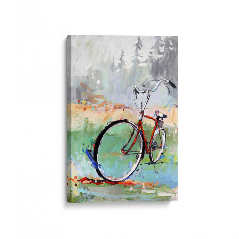 Vélo, rêveries de peinture et pastel, H 12 po x l 8 po, Wrapped Canvas, Ne s’applique pas