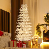 7 Ft Artificial Xmas Tree Hinged Christmas Tree With 820 Coral-like Branch Tips