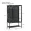 Vitrine en fer de 67,25 po de haut avec porte en verre et lumières DEL Armoire vitrée en acier pour objets de collection