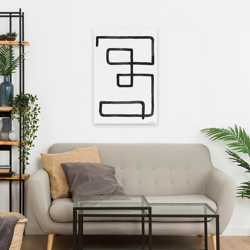 Moderne et minimaliste abstrait Squiggle III, H 24 po x l 16 po