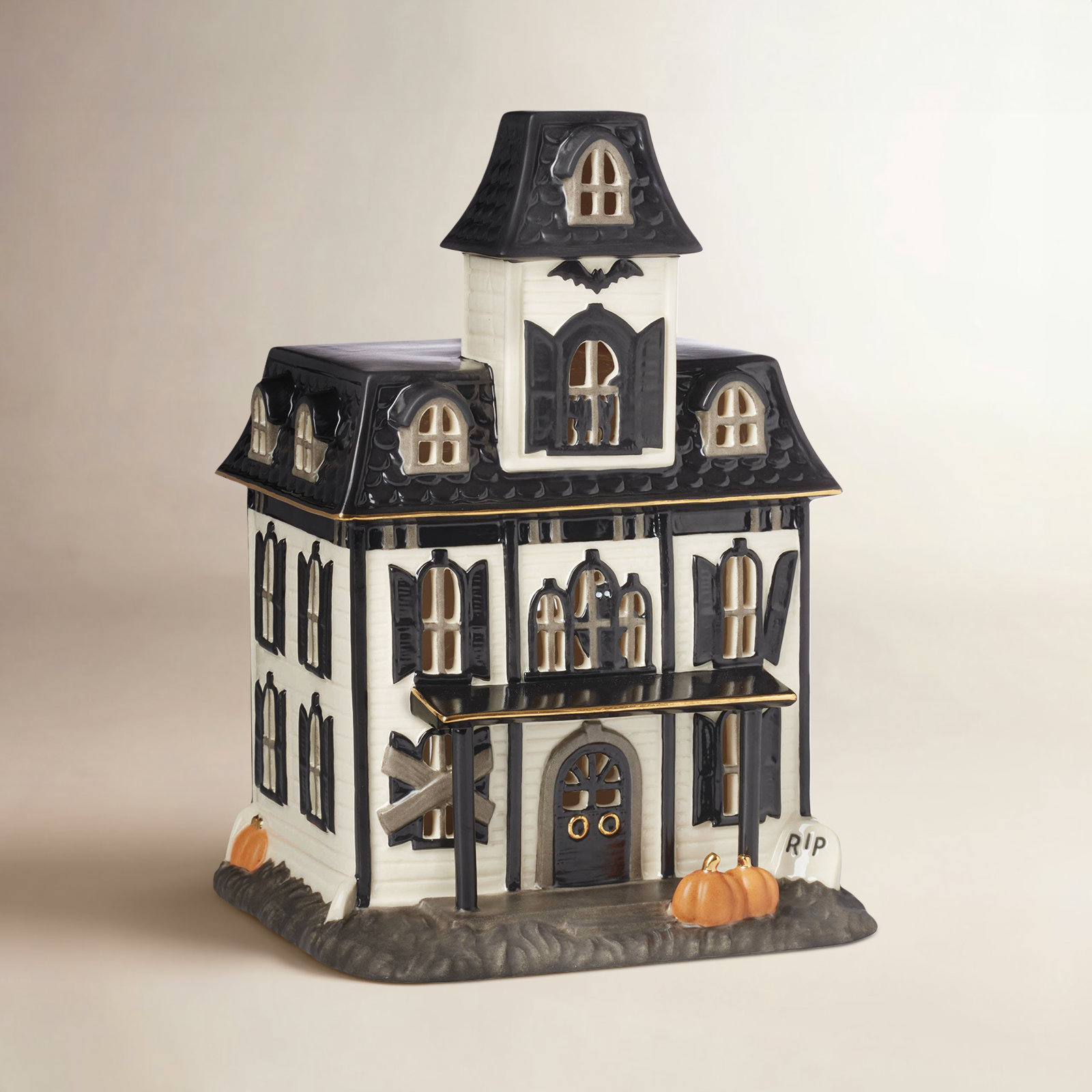 Vintage Halloween Light-Up House Figurine