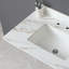 Dessus de meuble-lavabo en marbre de 37 po, comptoir de salle de bain avec lavabo central encastré rectangulaire et dosseret de 4 po de hauteur, comptoir pré-percé avec trou de robinet de 8 po, blanc de Carrare avec veines