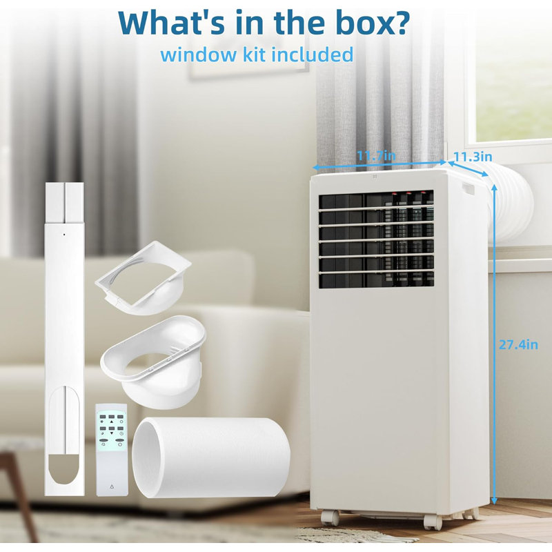 8,000 BTU Portable Air Conditioner with Built-In Dehumidifier