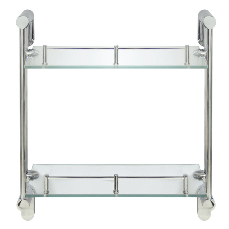 Azahel 2 Piece Accent Shelf, Polished Chrome