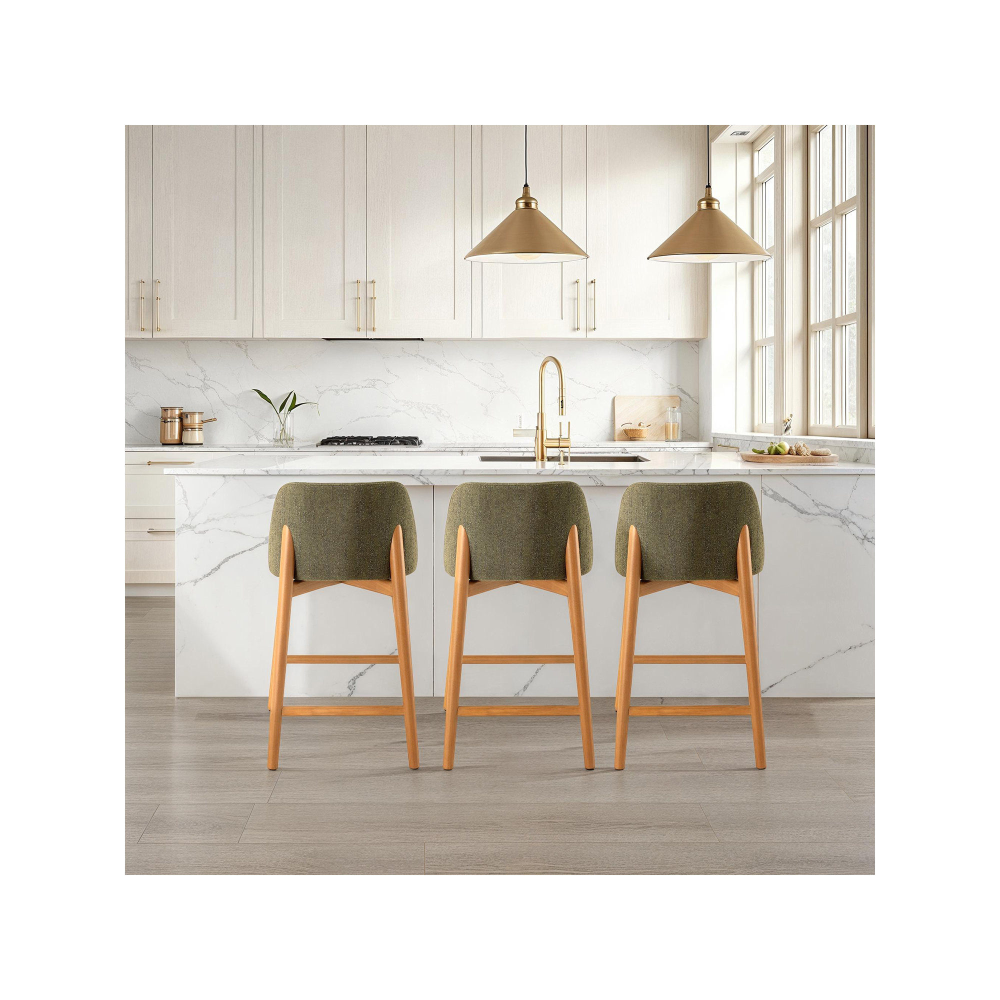 Nikita Tonia Bar/Counter Stool - Texan Burnish Guardian Seat - Domasco Frame, Counter Stool (25.5" Seat Height)