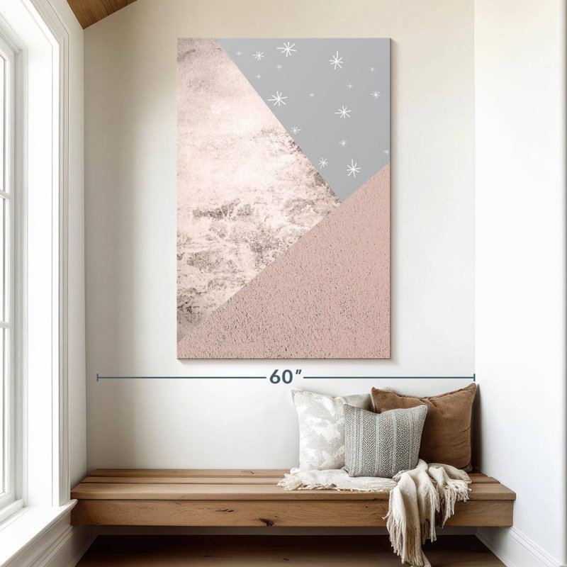 Avery rosé et montagnes roses et grises II, H 51 po x l 34 po
