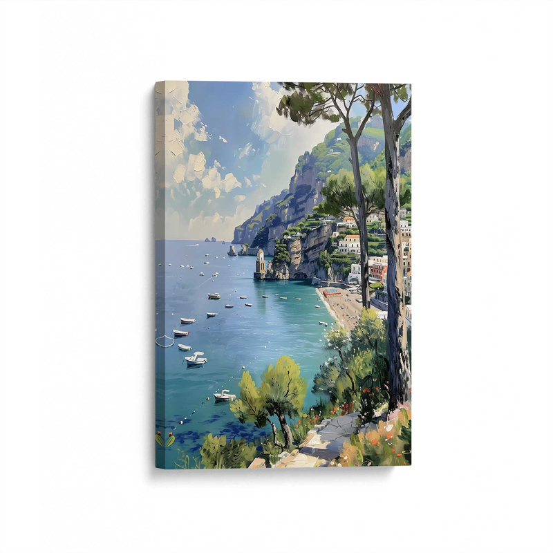 Vue de la côte d'Amalfi II, Toile tendue, H 30 po x l 20 po, Toile tendue