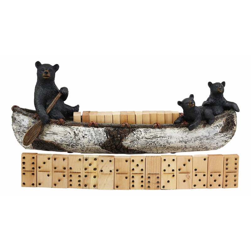 Juozas Bears, famille, aviron, bouleau, canot, bateau, domino