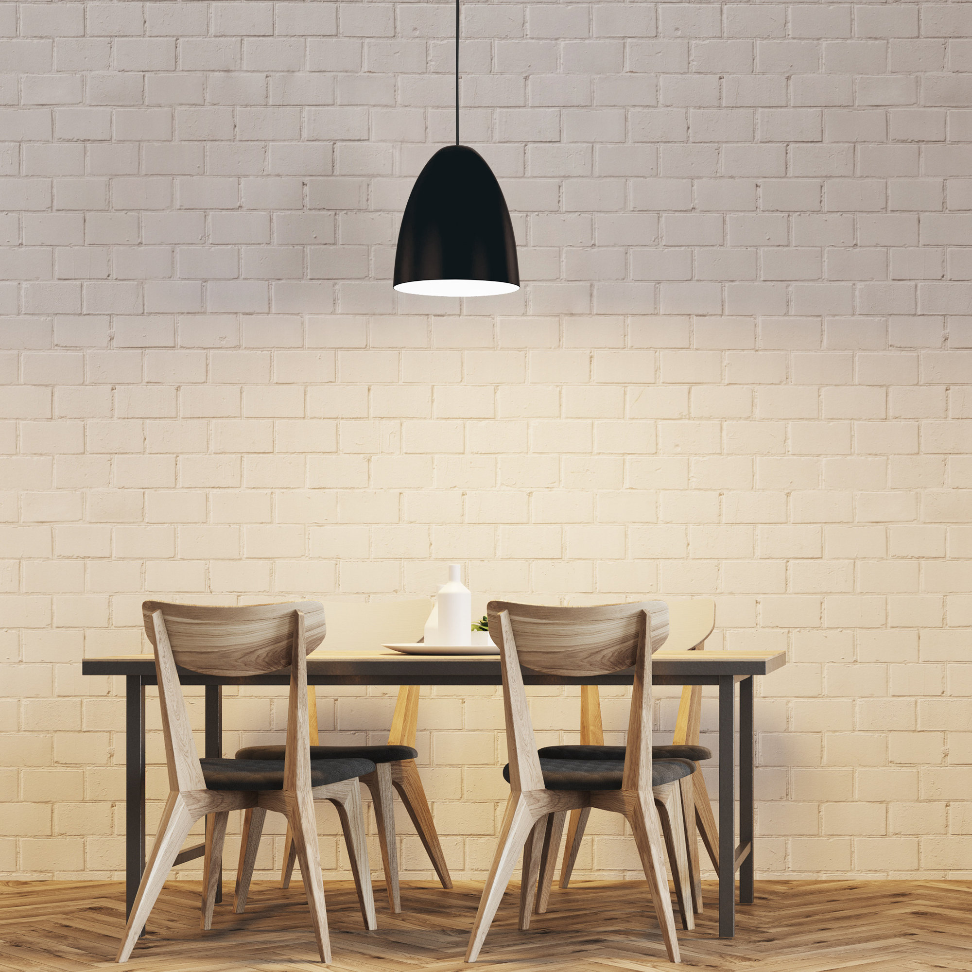 Asa Single Light Metal Dimmable Pendant, Black