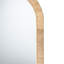 Miroir ovale moderne en bois d'acajou brun naturel et rotin naturel