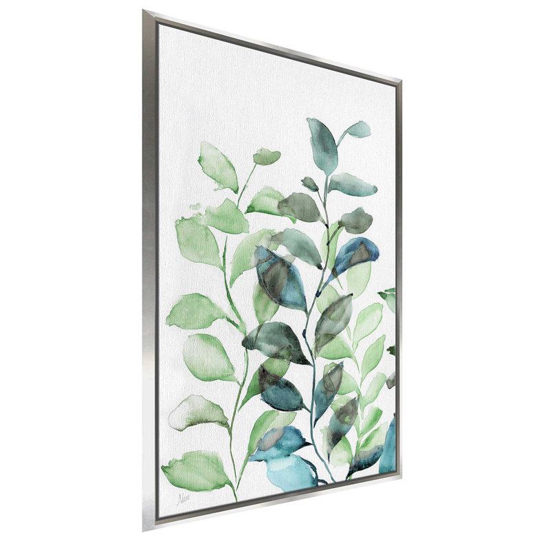 Cascade par Nan - peinture sur toile à cadre flottant, H 63,5 po x l 39,5 po