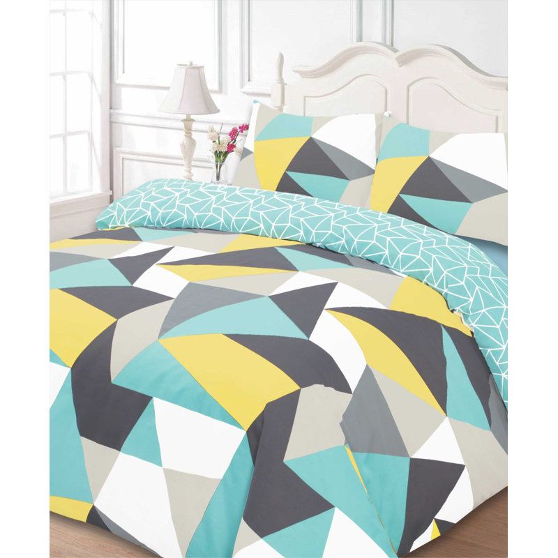 Lilyana Abstract Duvet Cover Set with Pillowcases, Kingsize - 2 Standard Pillowcases, Grey