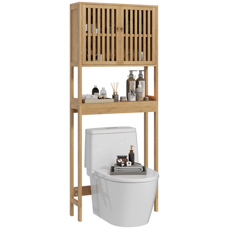 HOMCOM Bamboo Over The Toilet Storage Cabinet