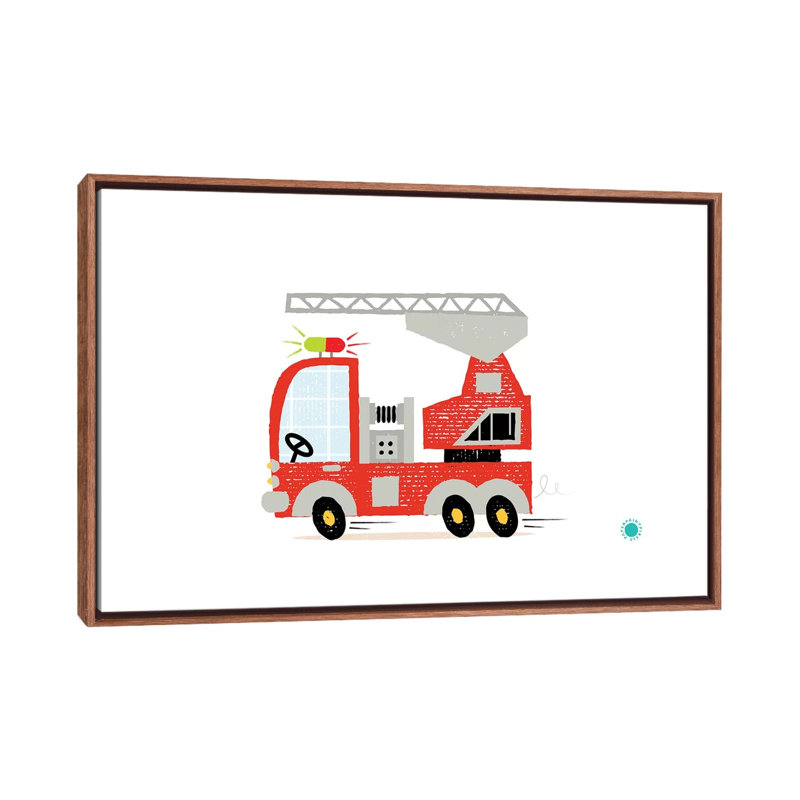 Fire Fire - impression d'art graphique, Pas de tapis, H 18 po x l 26 po x P 1,5 po, Toile avec cadre brun