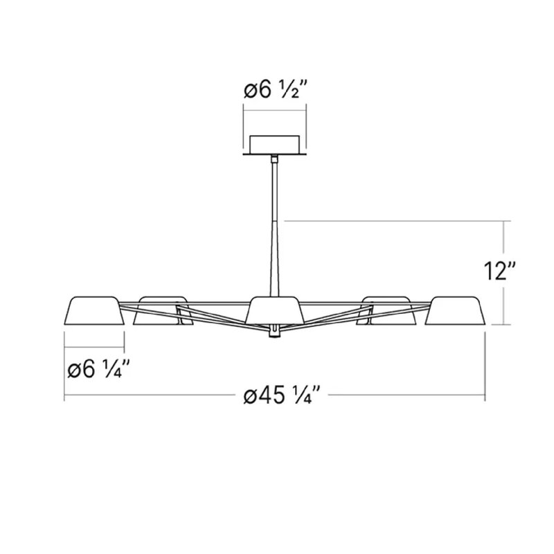 Ray Aluminum Dimmable LED Linear Chandelier, Opal White, Oxide Red, 5