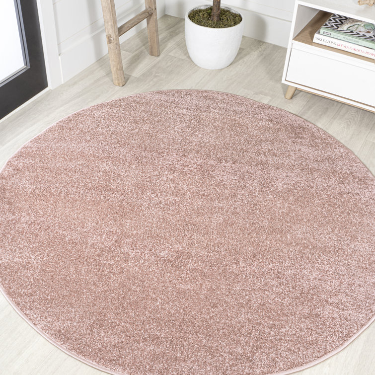 Auldridge Solid Low-Pile Pink Rug