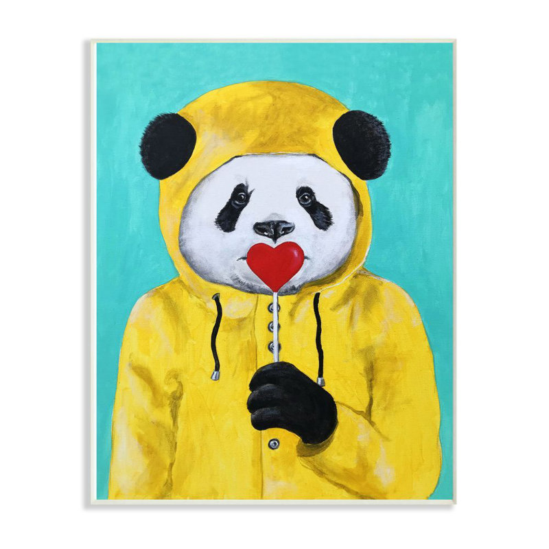 Décoration murale panda pour enfant manteau Emlyn, H 15 po x l 10 po x P 0,5 po, Plaque de bois
