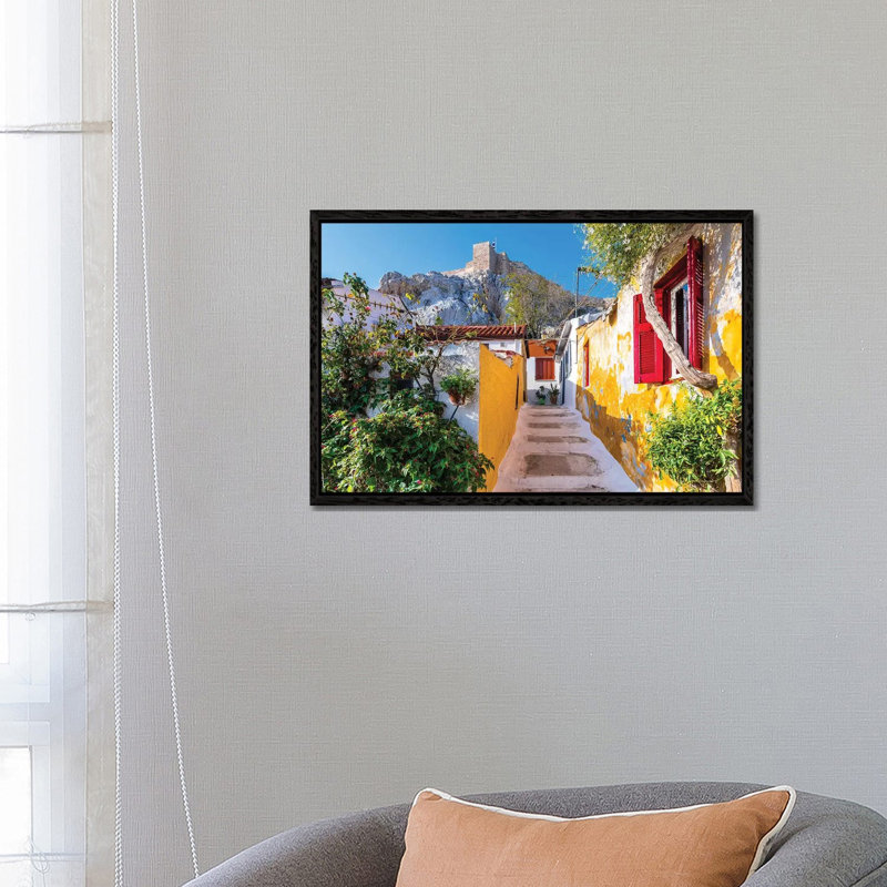 Athens, Greece IX by Nejdet Duzen - Print on Canvas, 66.04 cm H x 45.72 cm W, Black Framed