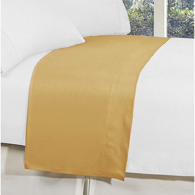 Microfiber Jersey Knit Flat Sheet, Camel/Gold, Twin/Twin XL Flat Sheet