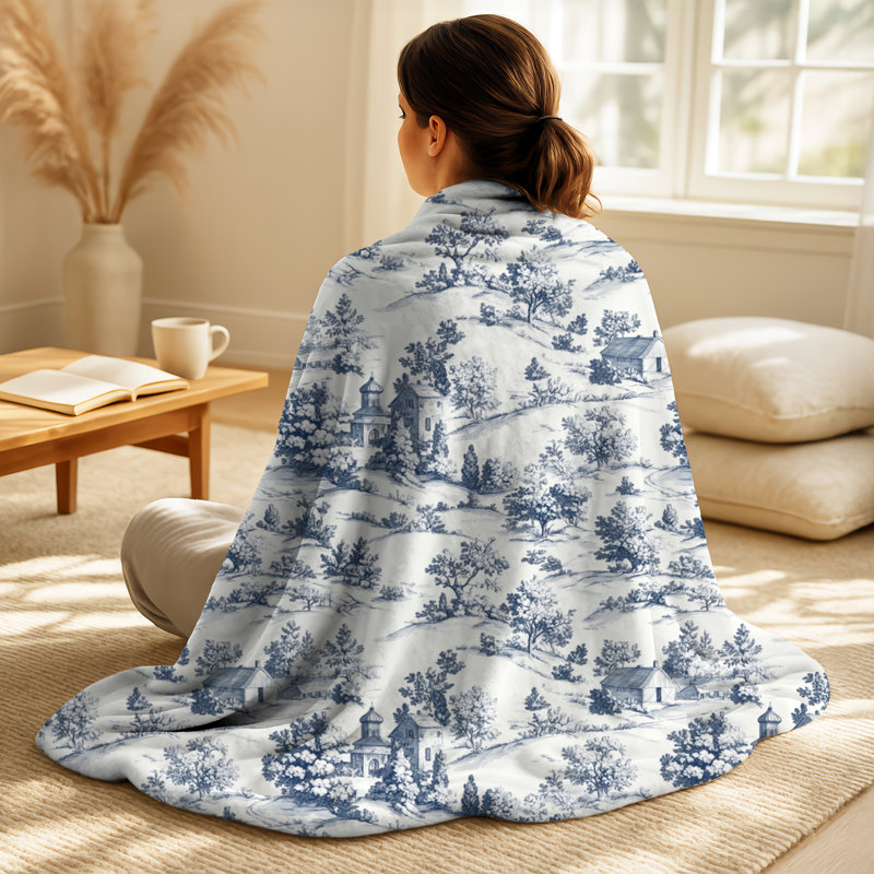 Jeté rustique en molleton Country Toile I - Farmhouse Plush