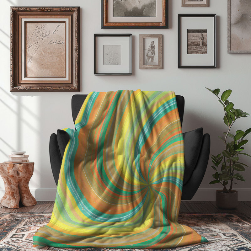 Funky Spin - couverture en sherpa de qualité supérieure 1 pièce, Lit simple