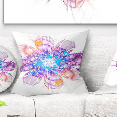Perfect Fractal Flower in Multi Colors - Floral Printed Pillow