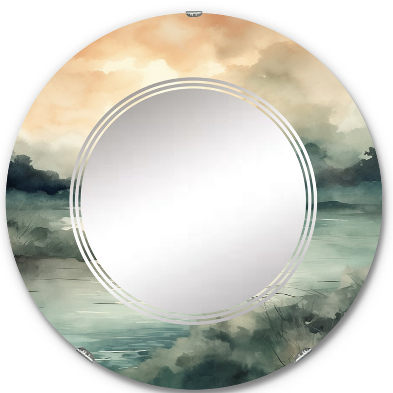 Villalte - Miroir mural rond Lake, 24 po x 24 po