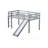 Twin Size Low Loft Bed with Slide, Ladder and Safety Guardrails-799108611