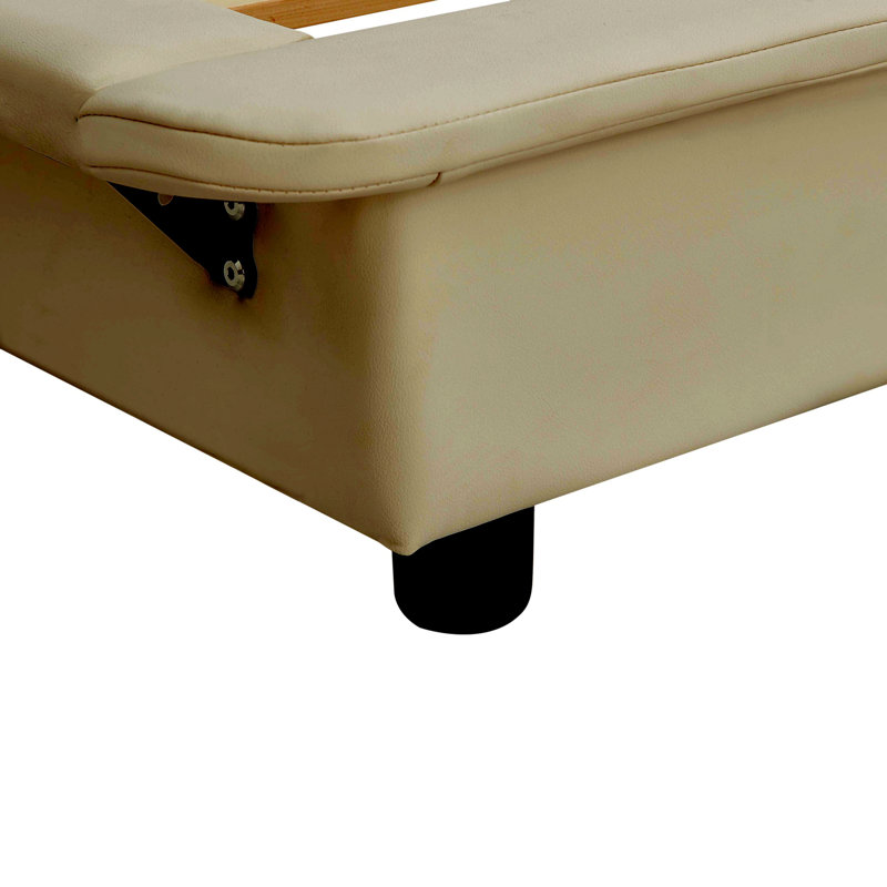 Luxueux cadre de lit flottant rembourré avec DEL activée par le mouvement pour un grand lit, rehaussant l'ambiance de la chambre à coucher